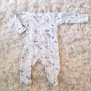 MAGNETIC ME Organic 0-3 Months Ellie Go Lucky Cream Cotton Footie